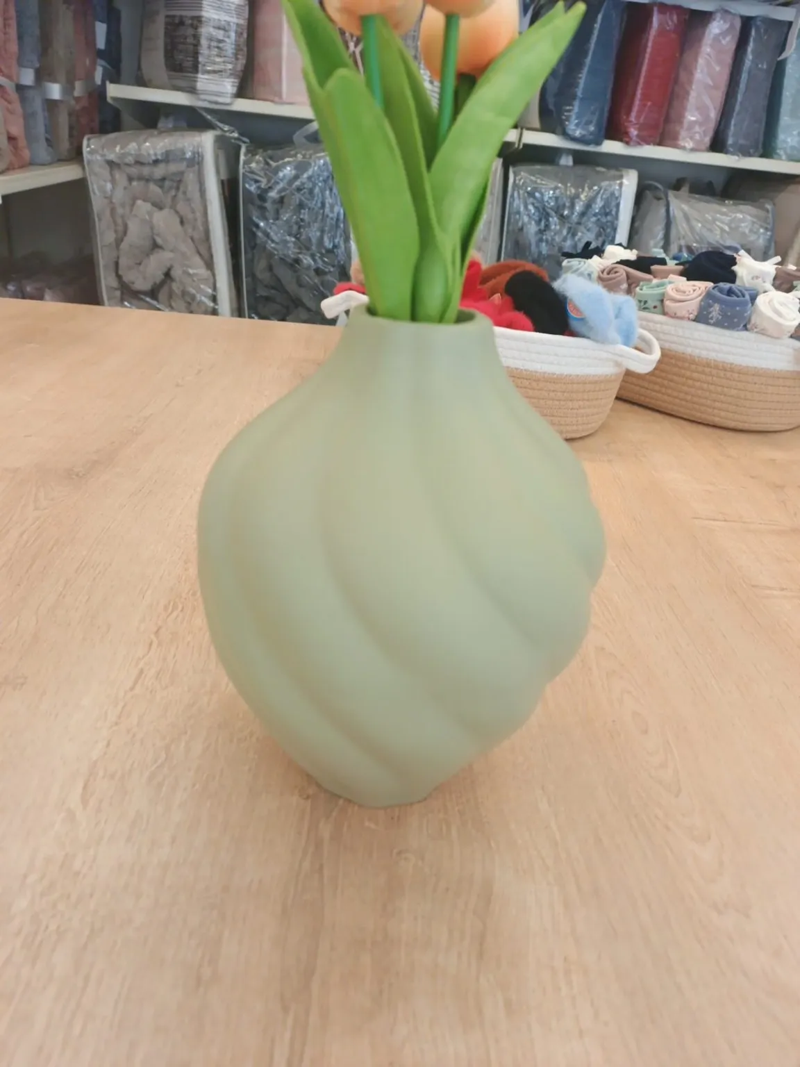Sage Green Decorative Vase – Modern Minimalist Home Decor