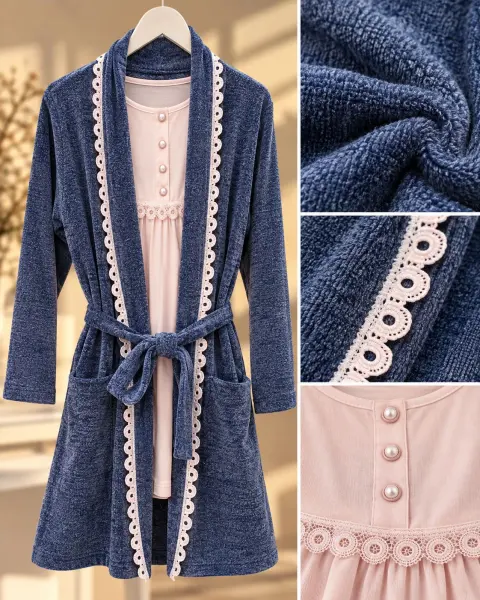 أضيفي لمسة من الأناقة والراحة إلى إطلالتك المنزلية مع طقم النوم النسائي من FARRAN Home & Linen. 💗
