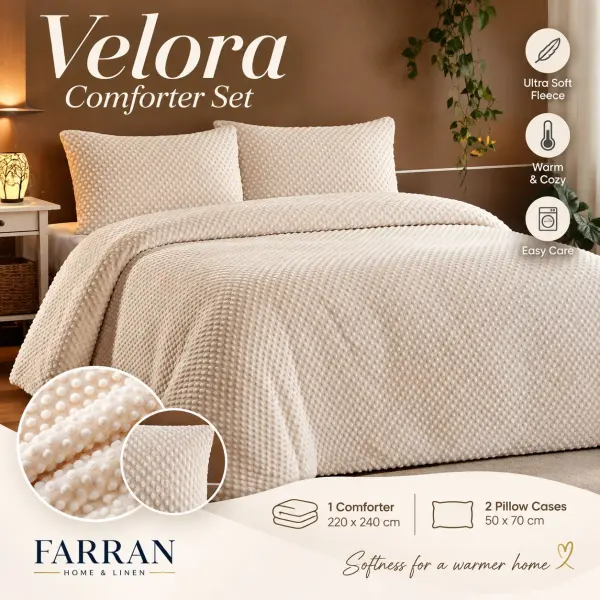 Velora Fleece Comforter Set – 220 × 240 cm